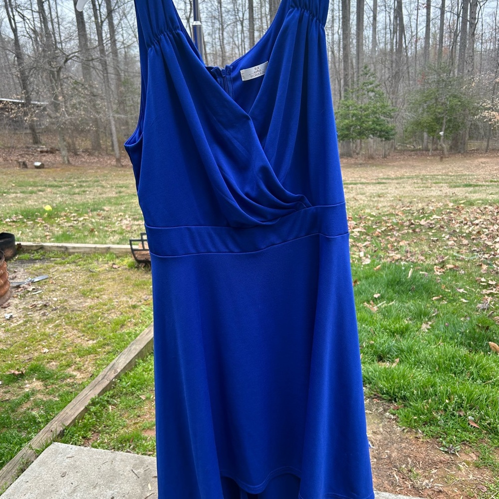 Homrain cocktail dress, blue with Hi/low bottom, Mini